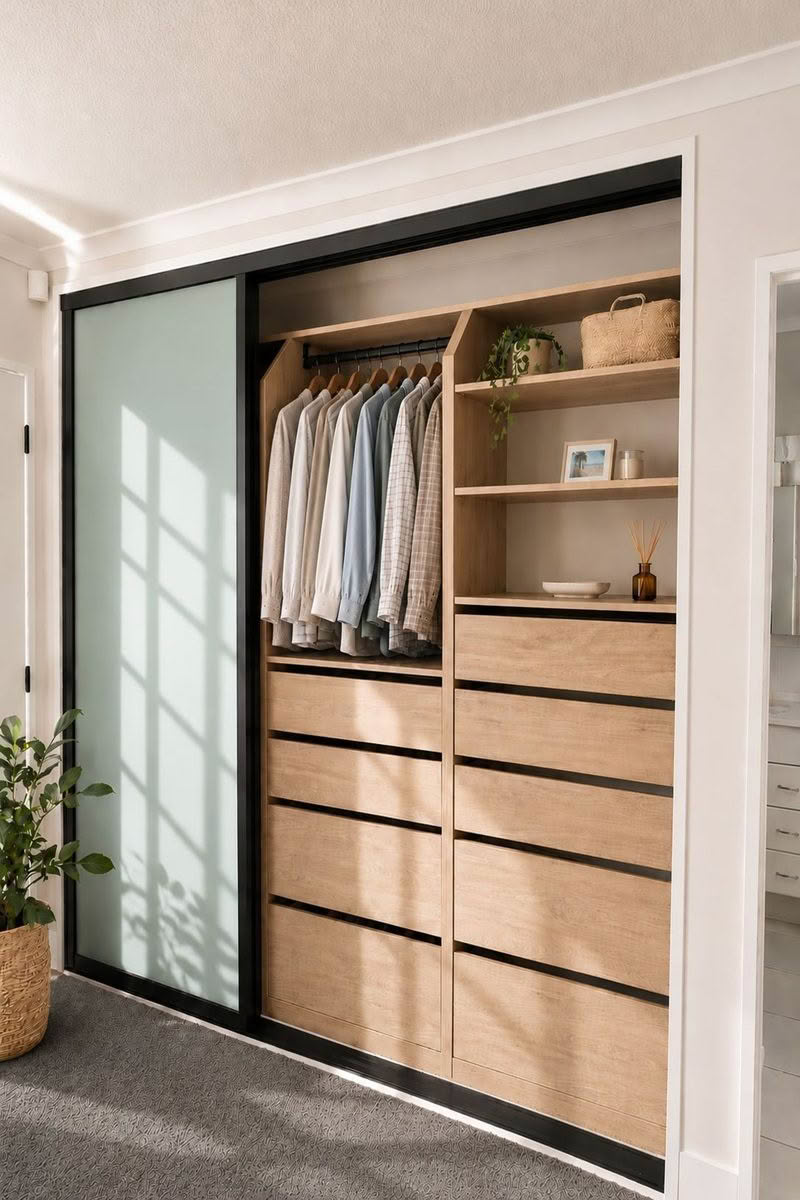 French Oak with Duck Egg Blue Doors
