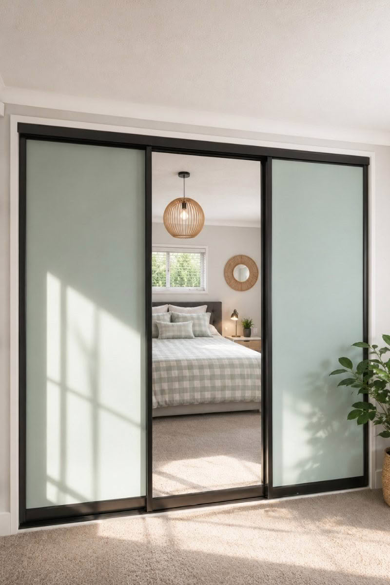 Silent sliding Doors white mirror gallery 5